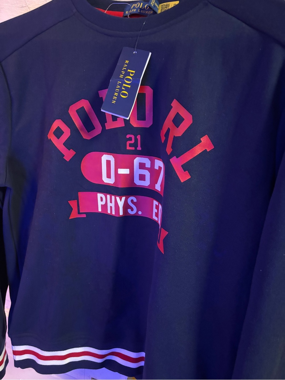 Polo by Ralph Lauren Navy Sweatshirt with Red Graphic